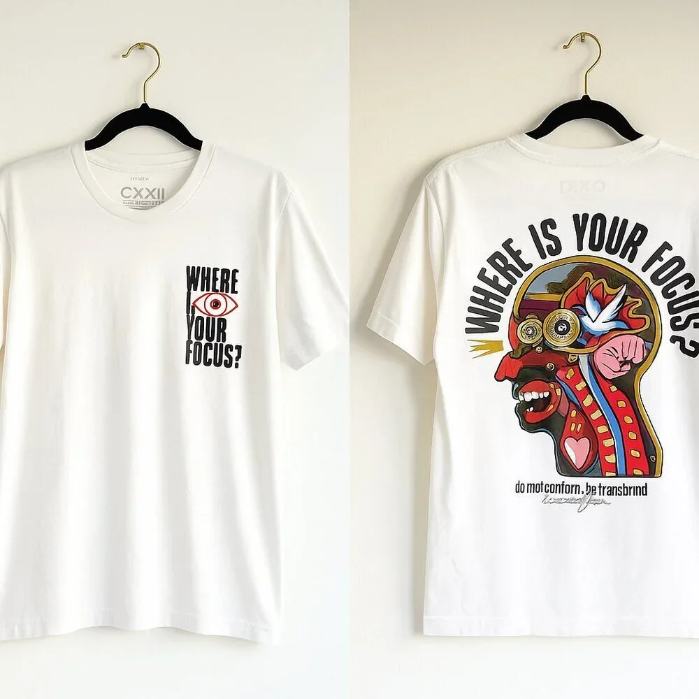 CXXII Apparel – Where Is Your Focus? Graphic Tee – Men's Size L - Picture 1 of 9